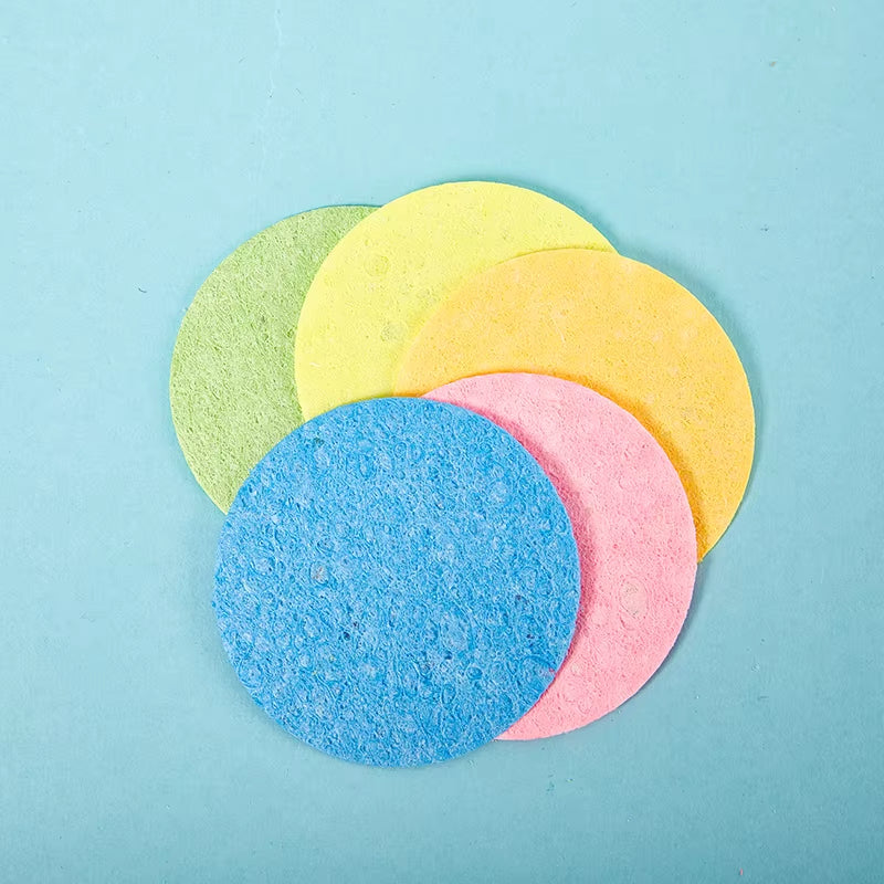 100PCS Compressed Natural Cellulose Facial Cleansing Sponges - Perfect for Makeup Removal and Skin Care!
