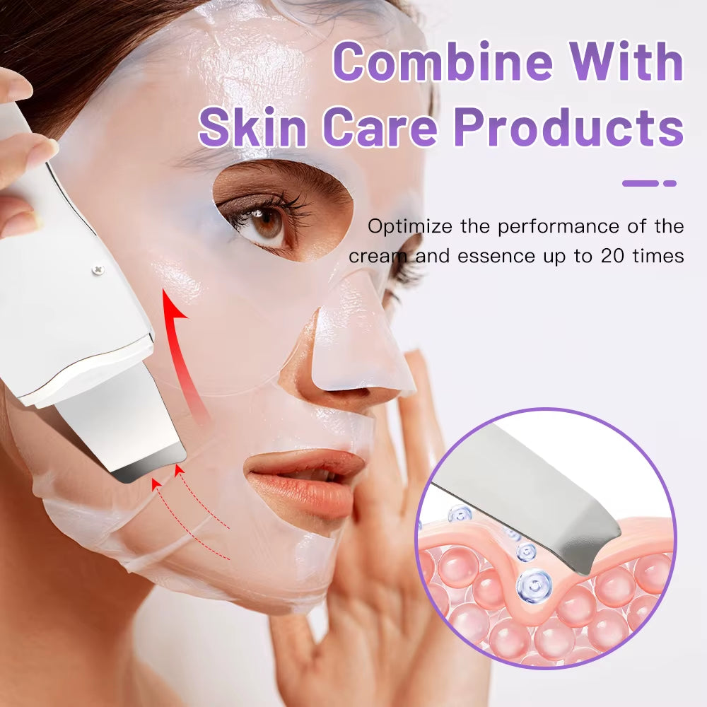 Revitalize Your Skin: Electric Ultrasonic Face Scrubber for Deep Cleansing and Blackhead Removal
