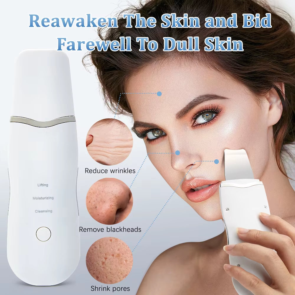 Revitalize Your Skin: Electric Ultrasonic Face Scrubber for Deep Cleansing and Blackhead Removal