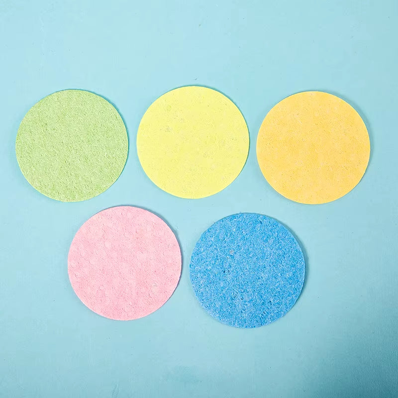 100PCS Compressed Natural Cellulose Facial Cleansing Sponges - Perfect for Makeup Removal and Skin Care!