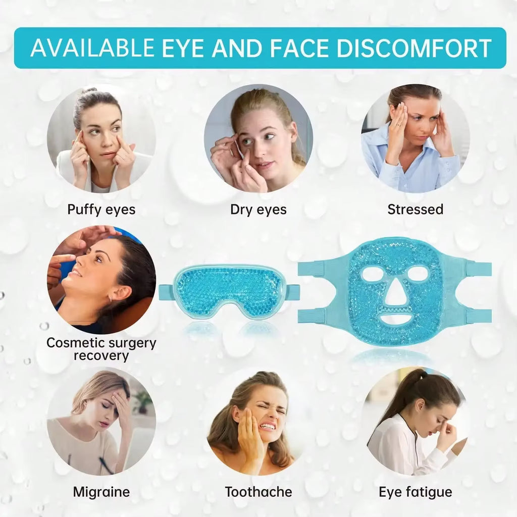 Cooling Gel Eye Mask - Hot & Cold Compress for Relaxation and Refreshing Facial Spa Treatment