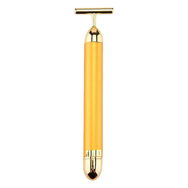 Revitalize Your Skin with the 24K Gold Vibrating Facial Massager - Lift, Firm, and Reduce Wrinkles!