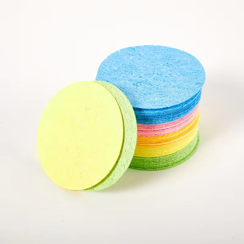 100PCS Compressed Natural Cellulose Facial Cleansing Sponges - Perfect for Makeup Removal and Skin Care!