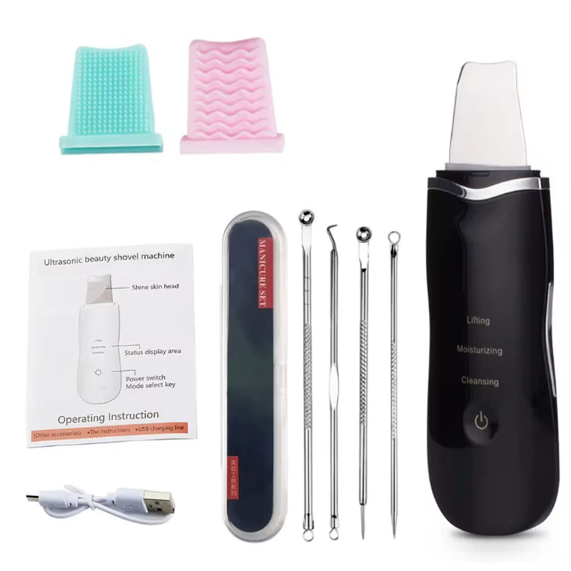 Revitalize Your Skin: Electric Ultrasonic Face Scrubber for Deep Cleansing and Blackhead Removal