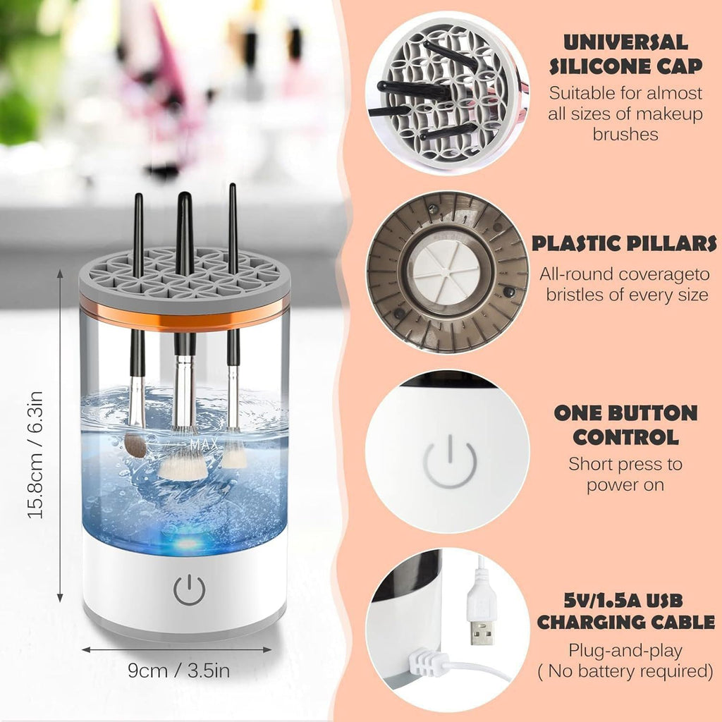 Electric Makeup Brush Cleaner & Dryer with Reusable Makeup Sponge Set - Perfect Gift for Women!