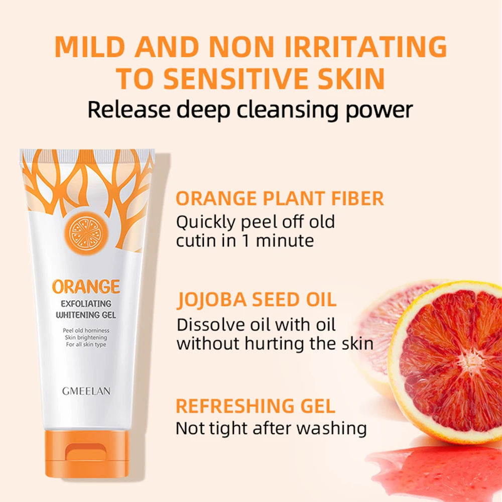 Revitalize Your Skin with Orange Exfoliating Gel - Gentle Dead Spot Remover & Brightening Scrub, 50G
