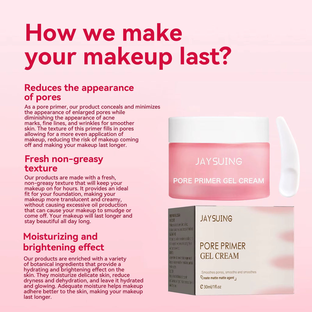 Invisible Pore Primer Cream - Long-Lasting Matte Base Makeup for Oil Control & Refreshing Moisturization