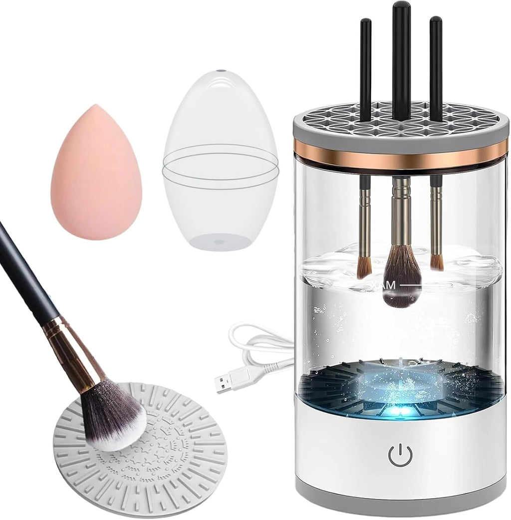 Electric Makeup Brush Cleaner & Dryer with Reusable Makeup Sponge Set - Perfect Gift for Women!
